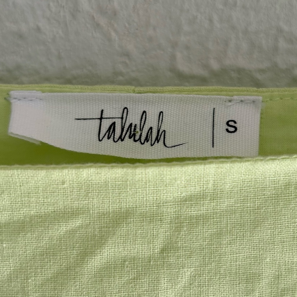 Talulah Neon Puff Sleeve Ruffle Mini Dress Green Sz Small - Picture 4 of 5